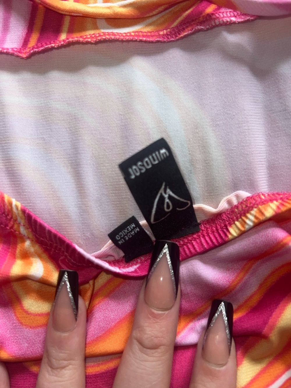 Windsor Pink and Yellow Swirl Mini Dress - Picture 2 of 5
